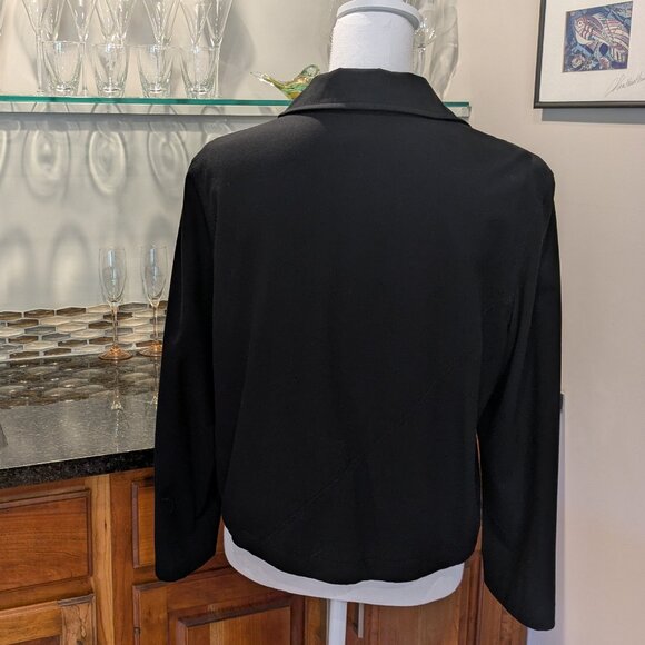 Vintage Sigrid Olsen Black Tapered Notched Collar Blazer/Jacket - Size 6 - Picture 6 of 6